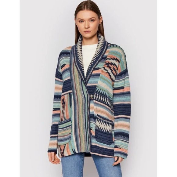 Polo Ralph Lauren Sweaters - Polo Ralph Lauren Aztec Button Cardigan Patterned Print Jacquard Size M NWT